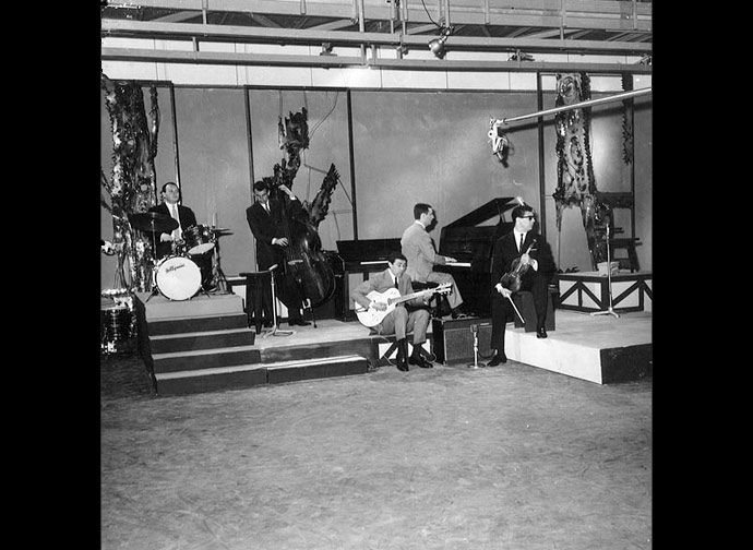 Con Cerri, Simonetti, Majorana, Mezzaroma, fine '60, trasmissione Chitarra amore mio